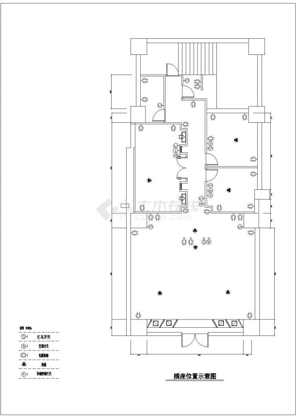 某地区中小型茶室室内装修全套施工图纸-图二