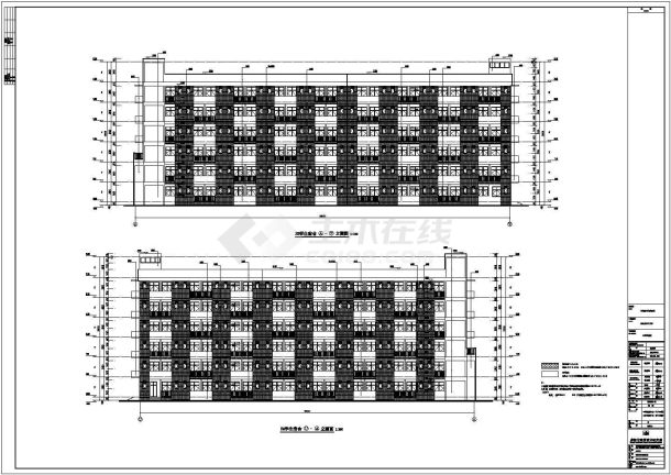 某地两栋6层大学生宿舍楼建筑设计施工图-图二