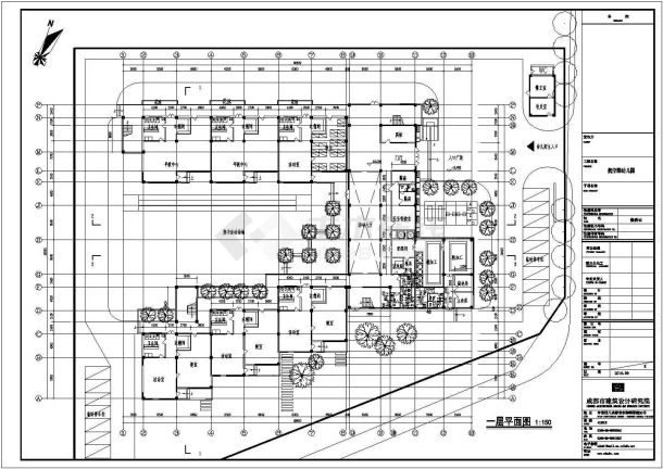 某地区三层幼儿园建筑设计平面方案-图二