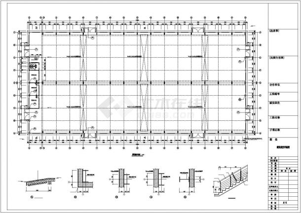 甘肃多层120米x56米门式钢架结构厂房结构施工图-图一