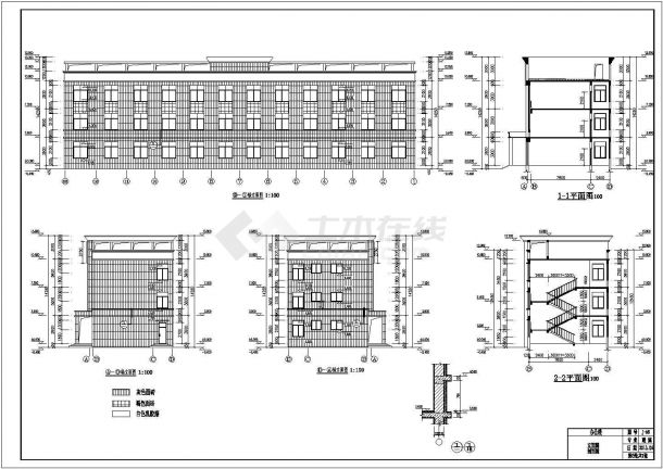 山东某地三层办公楼建筑设计施工图-图一