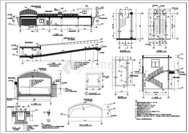 某小区单层地下车库建筑设计施工图-图二