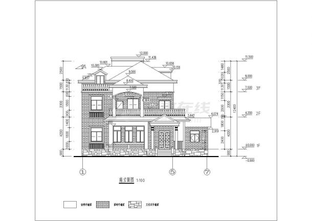 某二层框架结构农村别墅建筑结构全套施工图-图一
