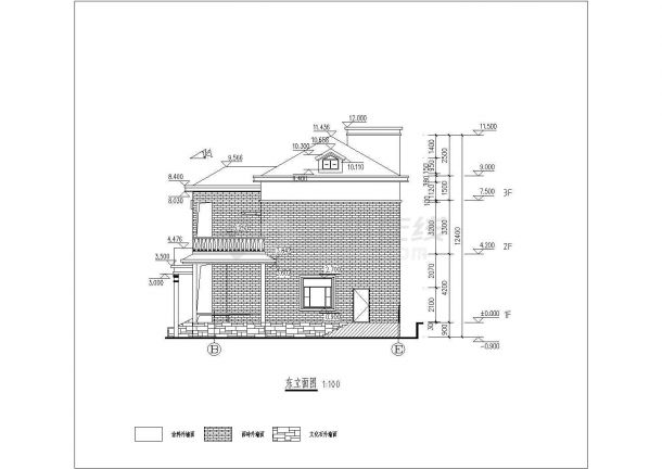 某二层框架结构农村别墅建筑结构全套施工图-图二