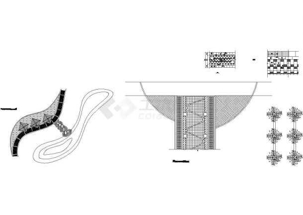 西安雁引公园景观绿化全套施工CAD图纸-图二