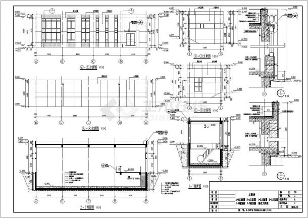 某地区单层框架结构水泵房建筑设计施工图-图二