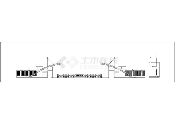 某地某大学现代风格校园大门立面图设计-图一