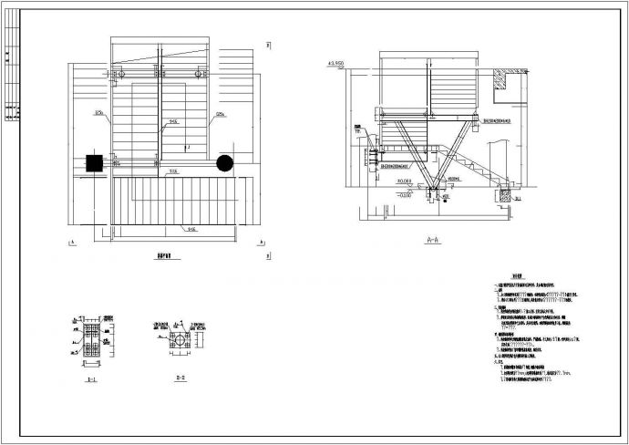 单层三折钢楼梯CAD施工详图_图1