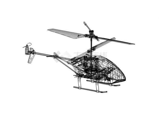 可飞行遥控直升飞机CAD详图-图一