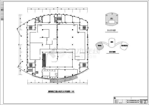 某地三层文化中心博物馆消防工程设计图-图一