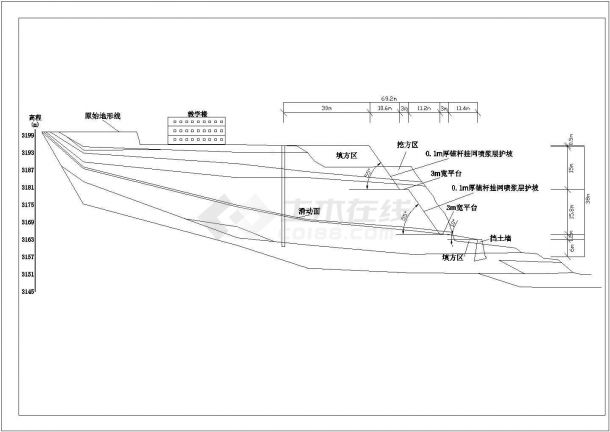 某地铁丝挂网护坡设计方案施工图纸-图二