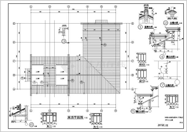 贵州某地区徽派3层框架结构商住建筑施工图-图一