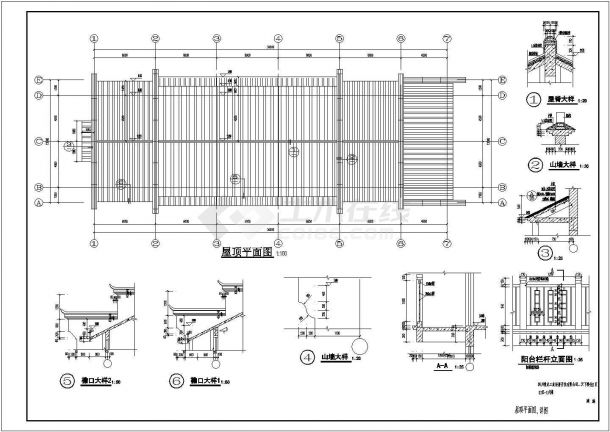 贵州某地区徽派3层框架结构商住建筑施工图-图二