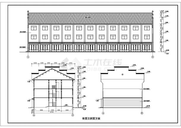 某地住宅小区三层建筑方案设计图纸-图一