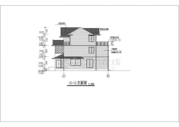 某9套低层框架结构别墅建筑方案图-图二