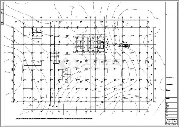 某商业广场框筒地下结构设计图（含设计说明）-图一