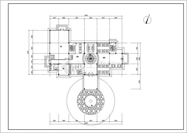 天津地区某小型会所建筑方案设计图-图二