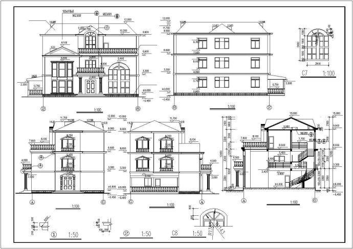 一套别墅的建筑施工图纸（含设计说明）_图1