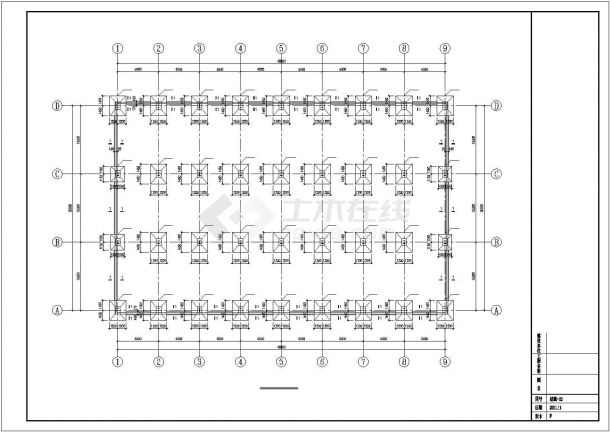 三跨厂房钢框架及门式钢架结构设计施工图-图一