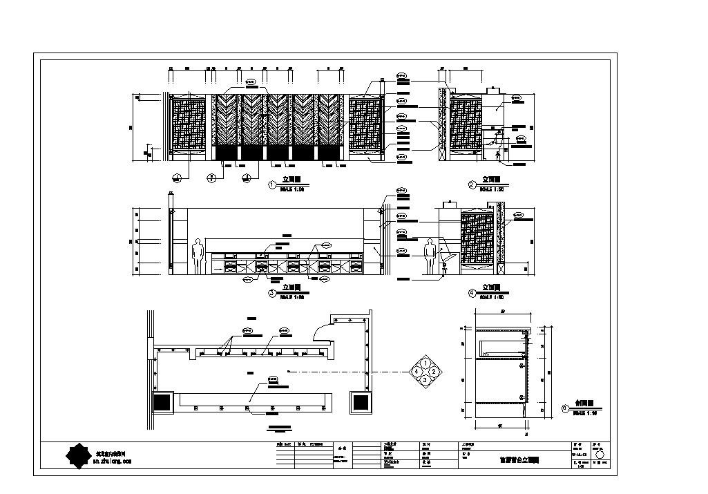 某城市工厂大堂服务台设计CAD参考详图