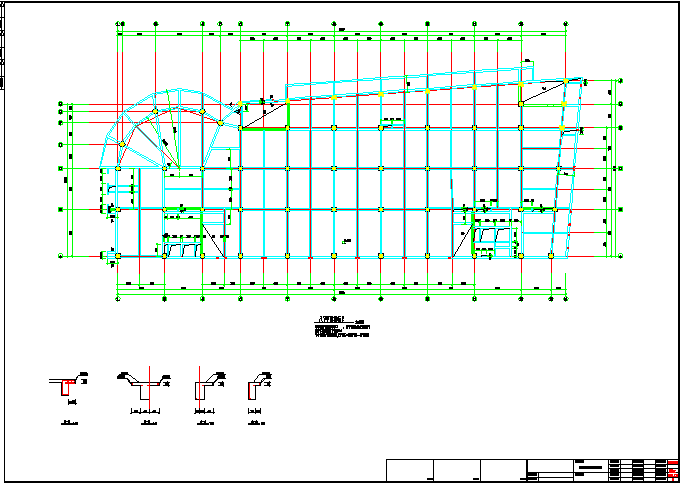 某高层广场大厦结构设计图（标注详细）_图1