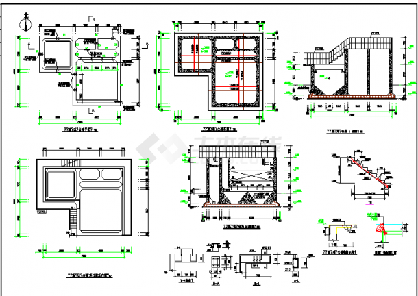 某皮革厂5000立方污水处理工程结构设计图-图二