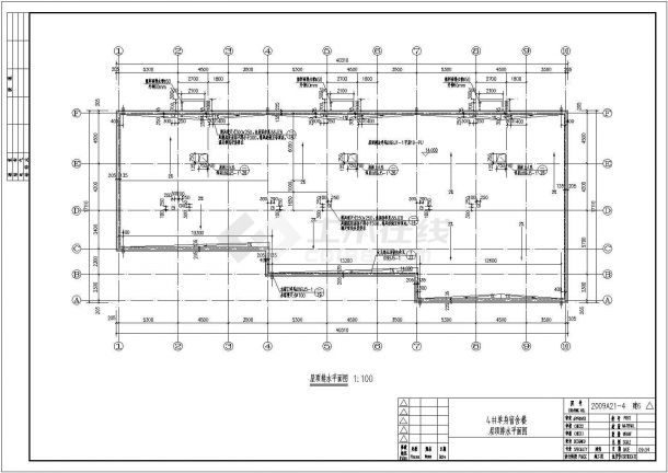 某科研基地五层框架宿舍楼全套设计图(含建筑图、结构图、水电暖施工图)-图一