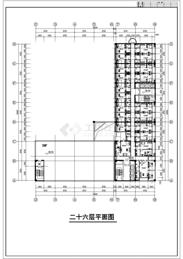 某地区27层商业住宅楼建筑设计方案-图二