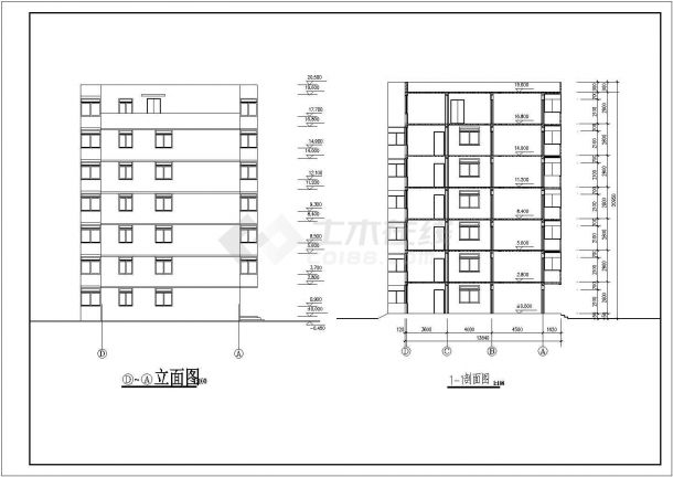 小型多层住宅建筑cad图纸（共5张）-图二