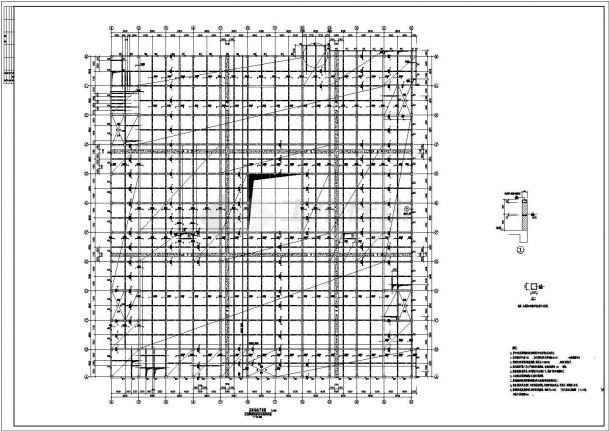 某4层框架商场结构设计图（标注详细）-图一
