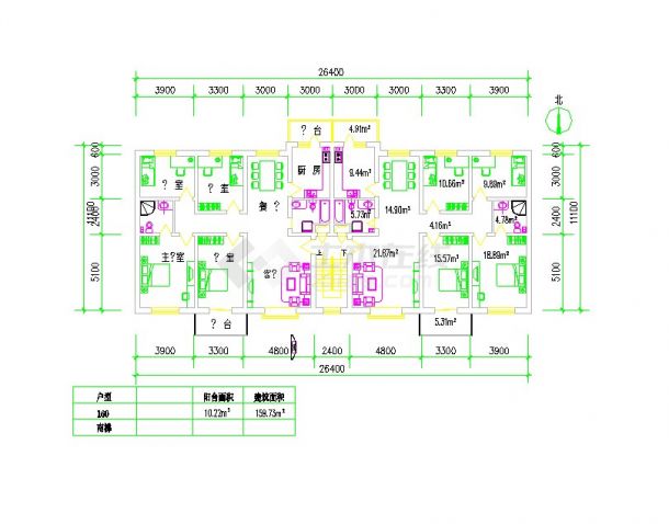 多层户型住宅建筑cad施工图（全套）-图二