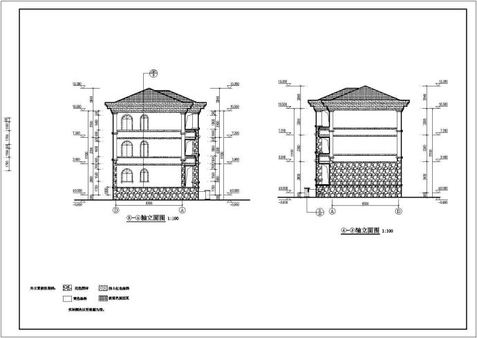 广西壮族自治区柳州市三层砖混结构别墅楼建筑施工图_图1