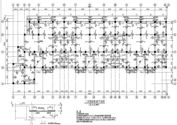 某底层框架多层砖房建筑结构设计图（含设计说明）-图二