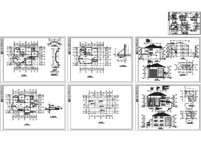 某三层地中海风格别墅建筑施工图纸（7张图纸）_图1