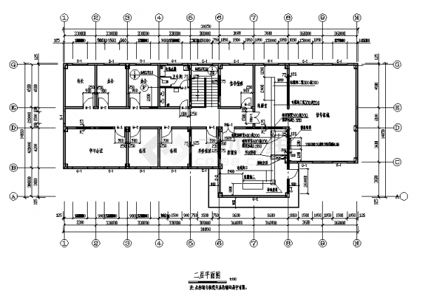 某电力站综合办公楼建筑结构图（含设计说明）-图一