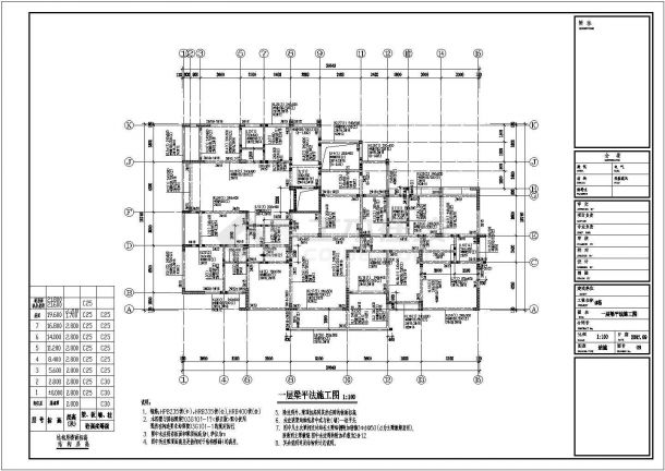 某地多层异形柱框剪住宅结构图（含设计说明）-图二