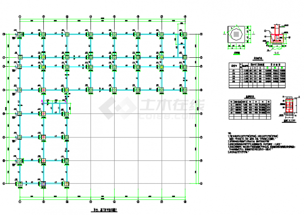某地5层框架医院医技楼结构图（含设计说明）-图二