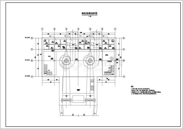 某电站厂房蜗壳层板梁结构和配筋图-图一