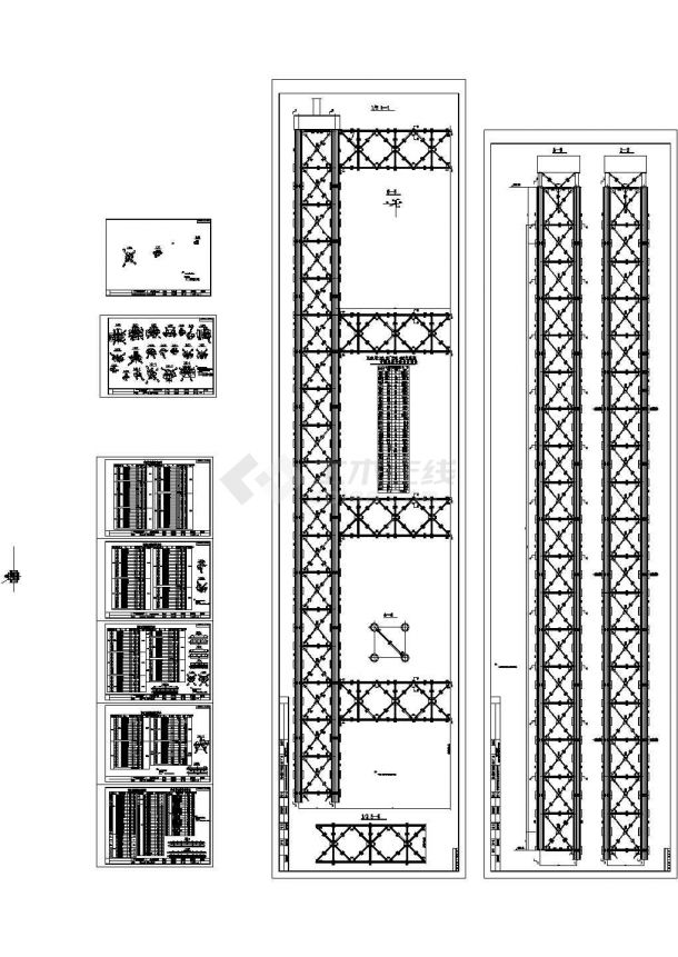 190+552+190m三跨连续钢桁系杆拱桥全套图纸-图一