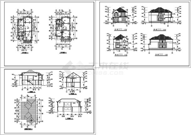 长14.9米 宽8.9米 2层别墅建筑施工图-图一