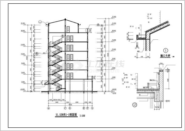 比较实用的住宅楼建筑设计方案图（标注详细）-图二
