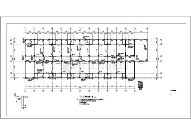 某地6层框架剪力墙结构职工公寓结构施工图-图二