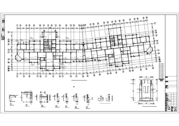 万科17层框架核心筒结构双塔住宅楼主要结构施工图（无设计说明）-图一