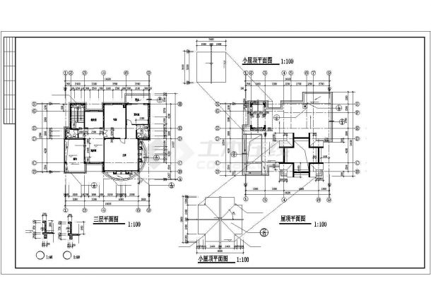 经常被使用的别墅建筑施工图-图二