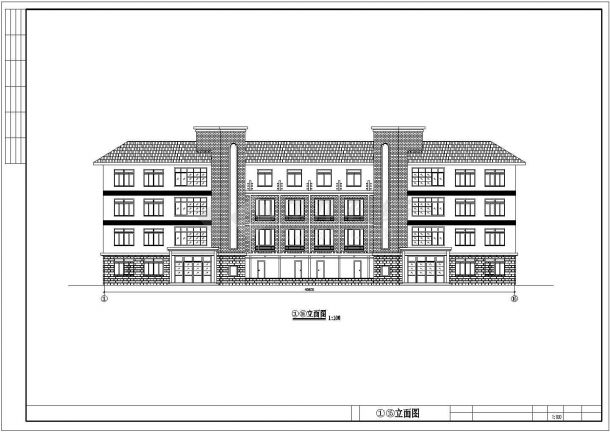 某地教学宿舍一体楼建筑设计方案图-图一