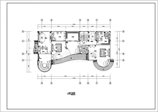 某地小型别墅湖景花园建筑设计方案图-图二