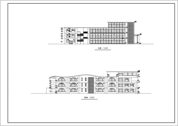某乡镇四层小学教学楼建筑设计方案_图1