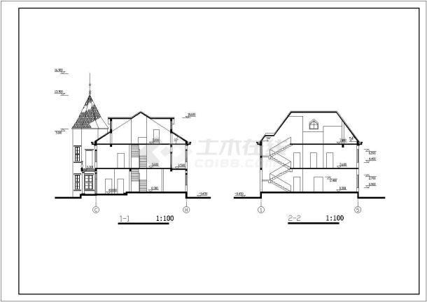 某地简单小型二层别墅建筑设计方案图-图二