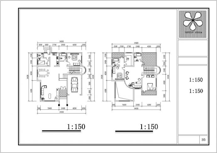 某地简单小型二层别墅建筑方案图_图1