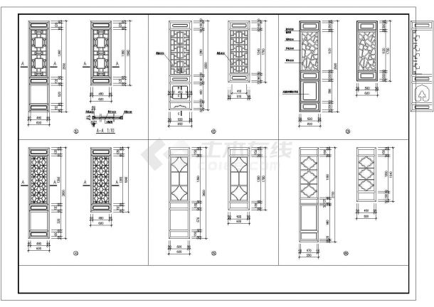 各种不同类型古建筑门窗建筑构造大样图-图一